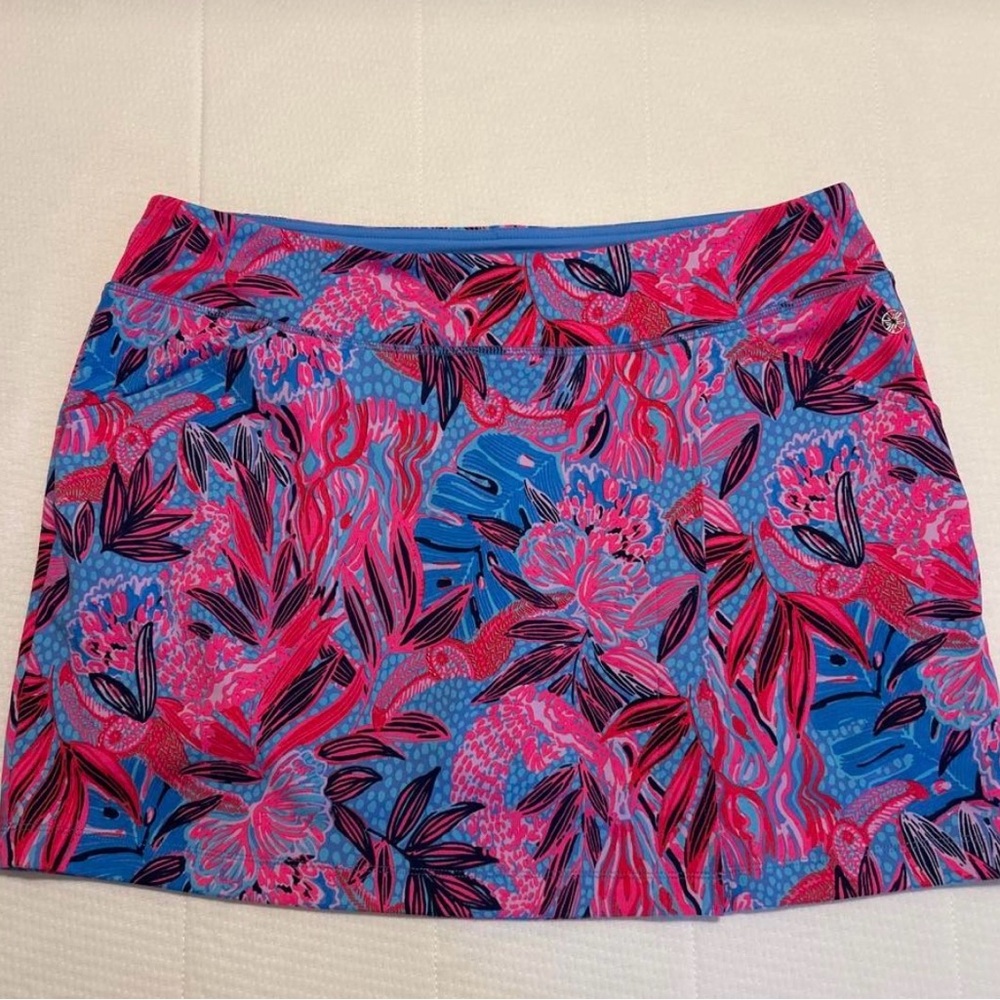Lilly Pulitzer Luxletic XL Skort A Jungle In Here Blue Peri UPF 50+ EUC 011599 - Picture 3 of 9